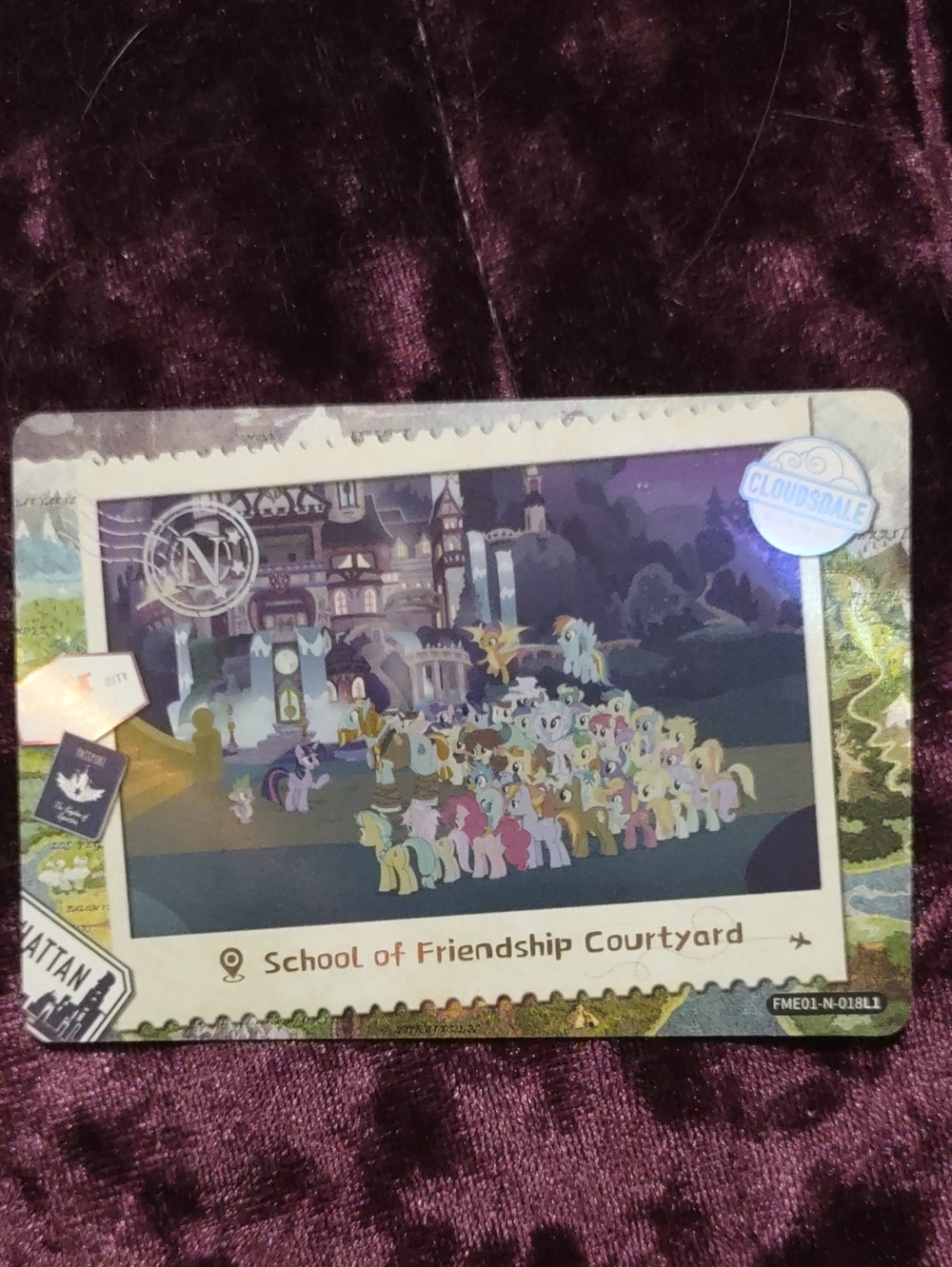 My Little Pony Collectible Card - Purple Border & Multicolor Scene